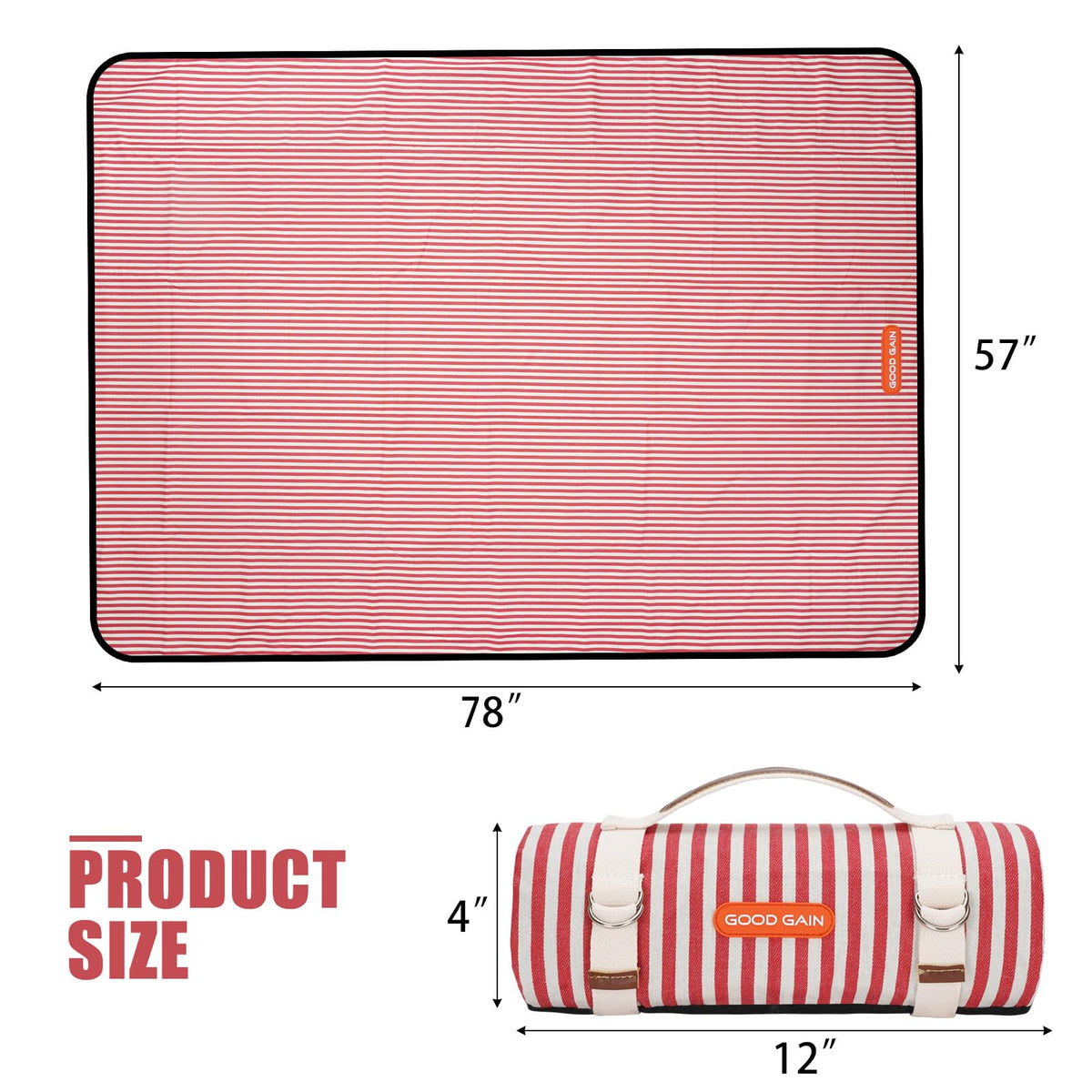 G GOOD GAIN heavy-duty canvas surface ready for outdoor use.