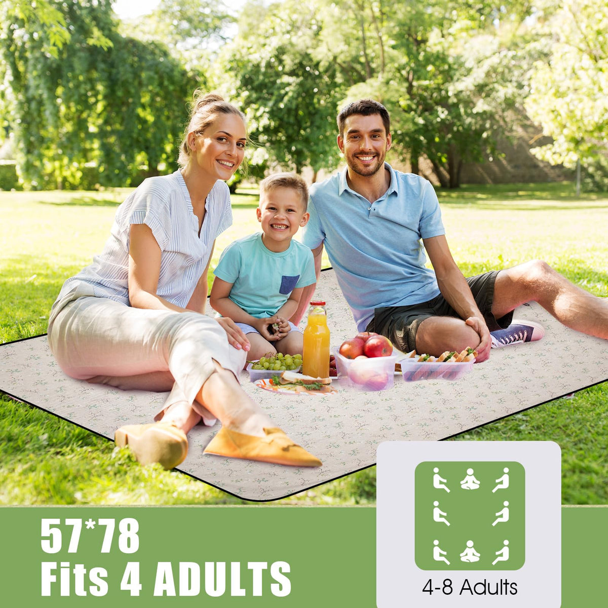 G GOOD GAIN large 78 by 57 inch blanket for spacious lounging.