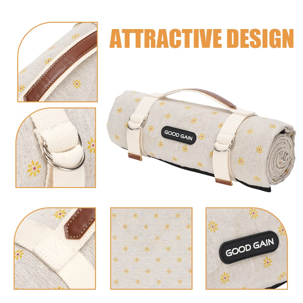 G GOOD GAIN large picnic blanket offering roomy seating space.