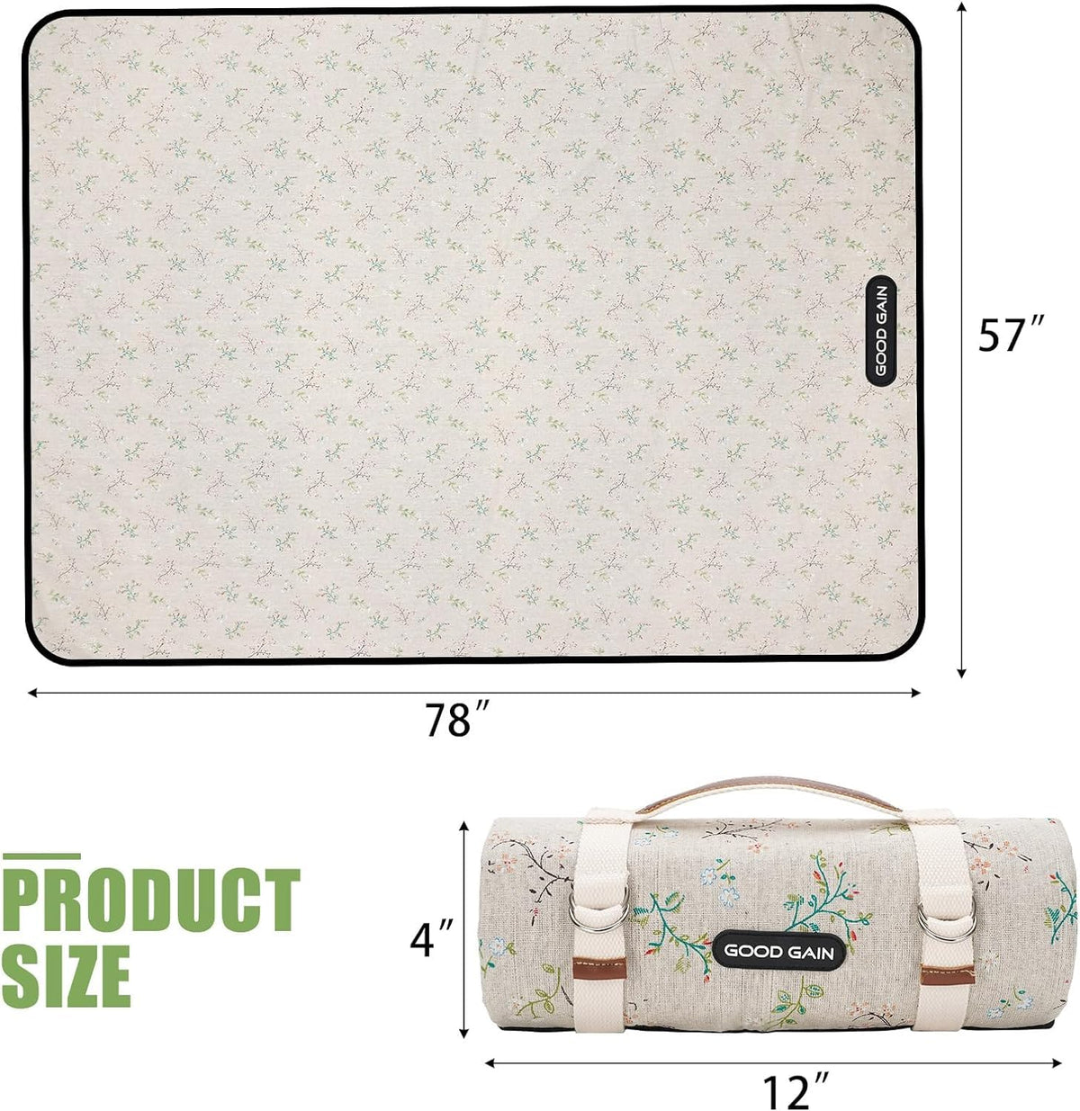 G GOOD GAIN machine washable fabric for simple outdoor cleanup.