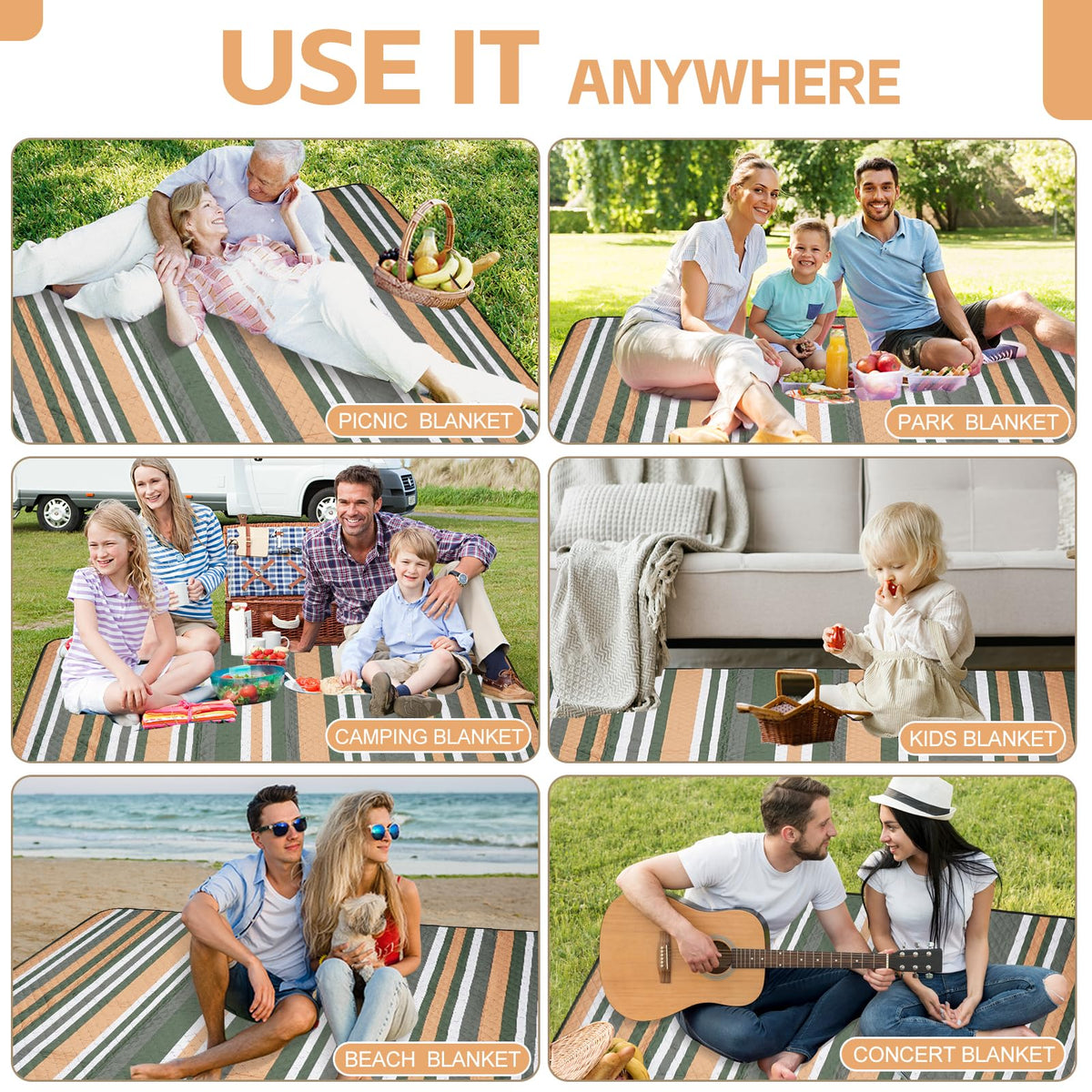 G GOOD GAIN versatile outdoor mat for beach, park, camping.
