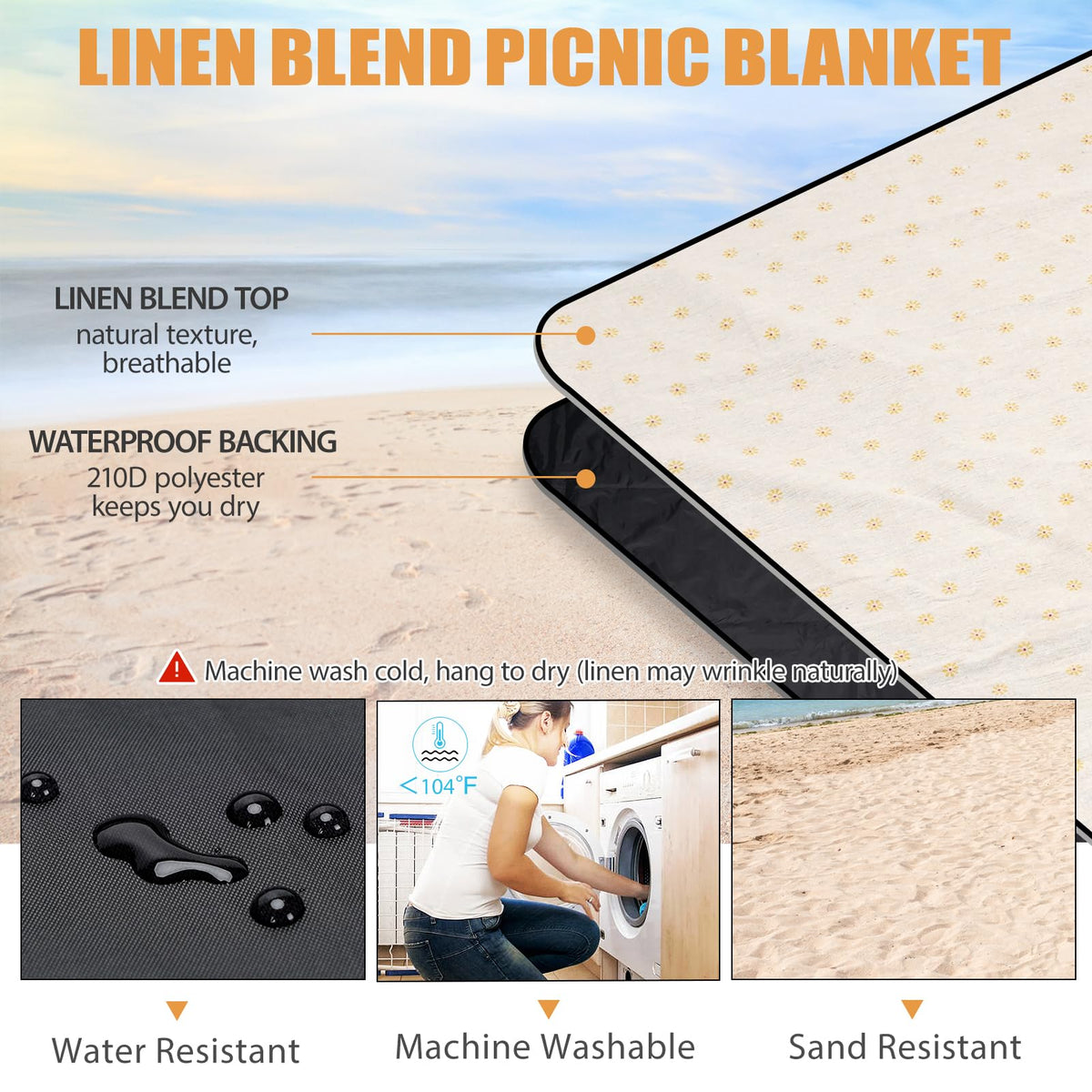 G GOOD GAIN sand-free top surface ideal for beach days.