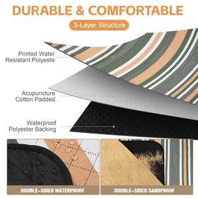 G GOOD GAIN sandproof backing keeps dirt away at the beach.