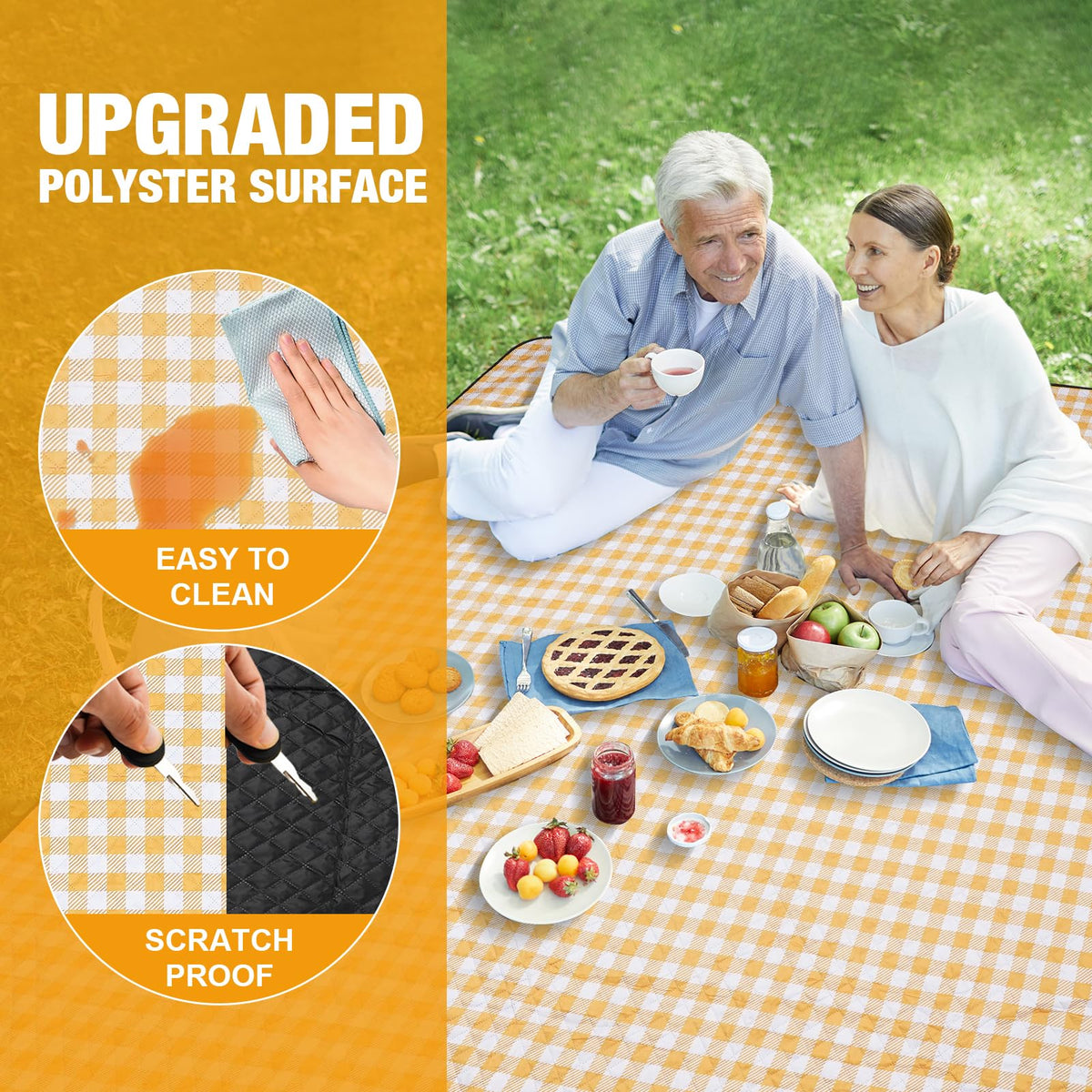 G GOOD GAIN picnic blanket three-layer structure offers soft comfort.