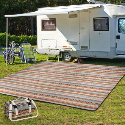 G GOOD GAIN picnic blanket unfolded on grass for spacious 9' x 6' seating