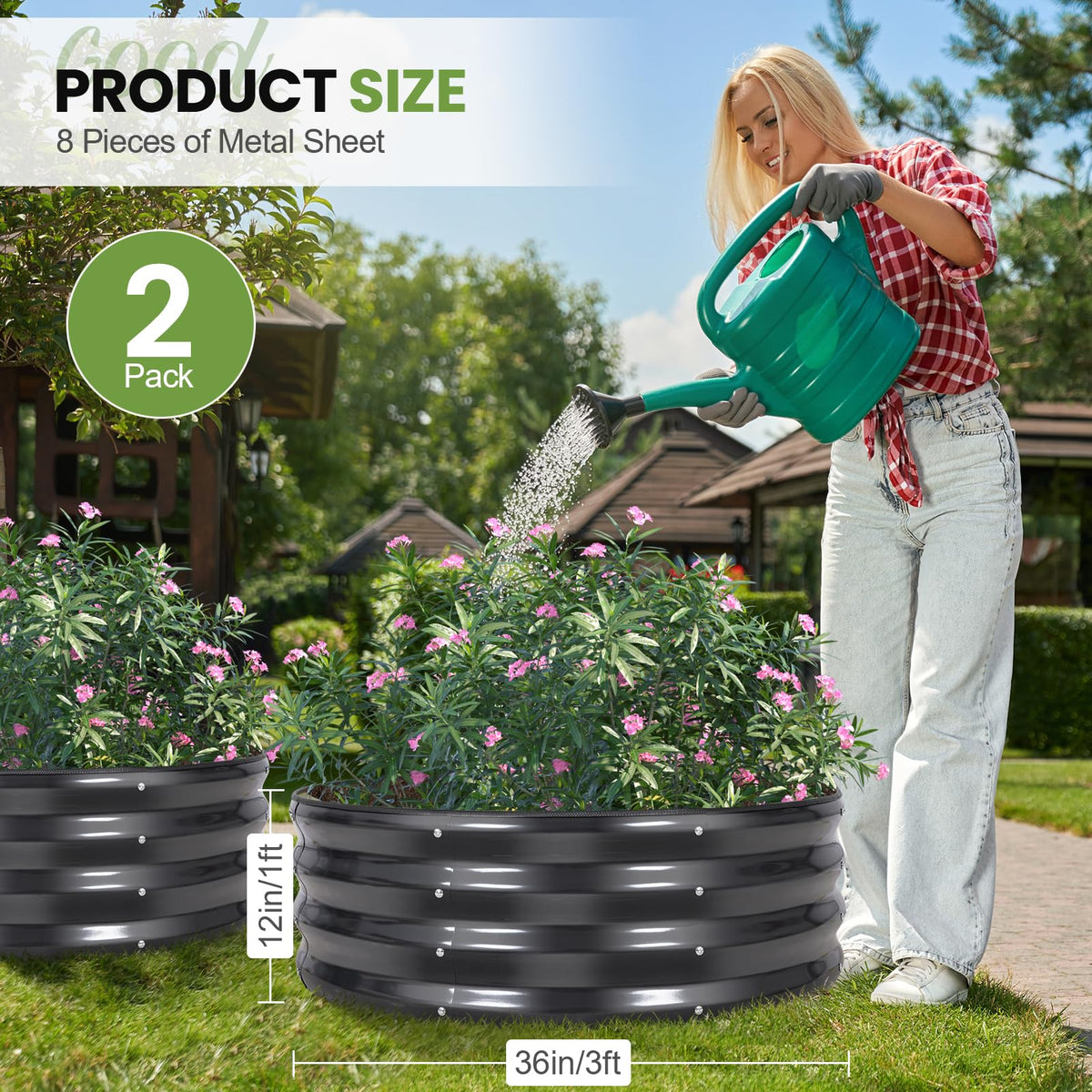 G GOOD GAIN round bed with wavy design for sturdy support.