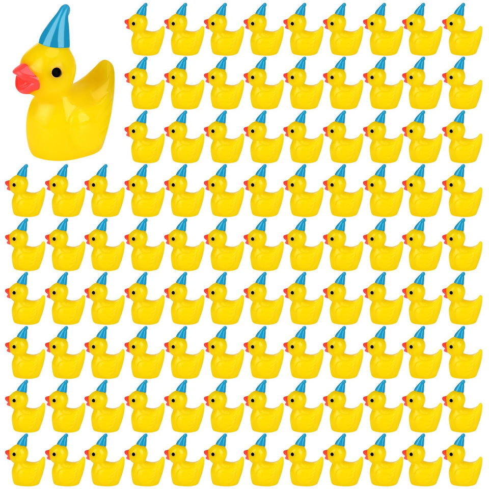 GGSTDDUP yellow mini resin ducks with party hats for versatile decor