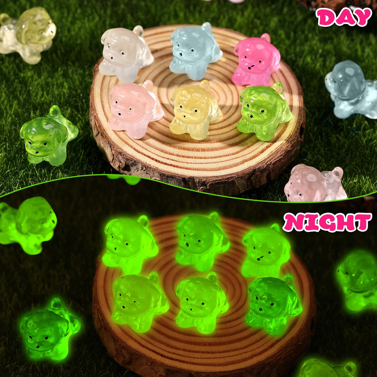 GGSTDDUP luminous dogs make charming cake toppers and dessert accents