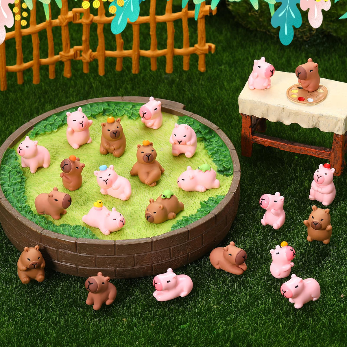 GGSTDDUP capybara garden miniatures ready for moss landscapes and terrariums.