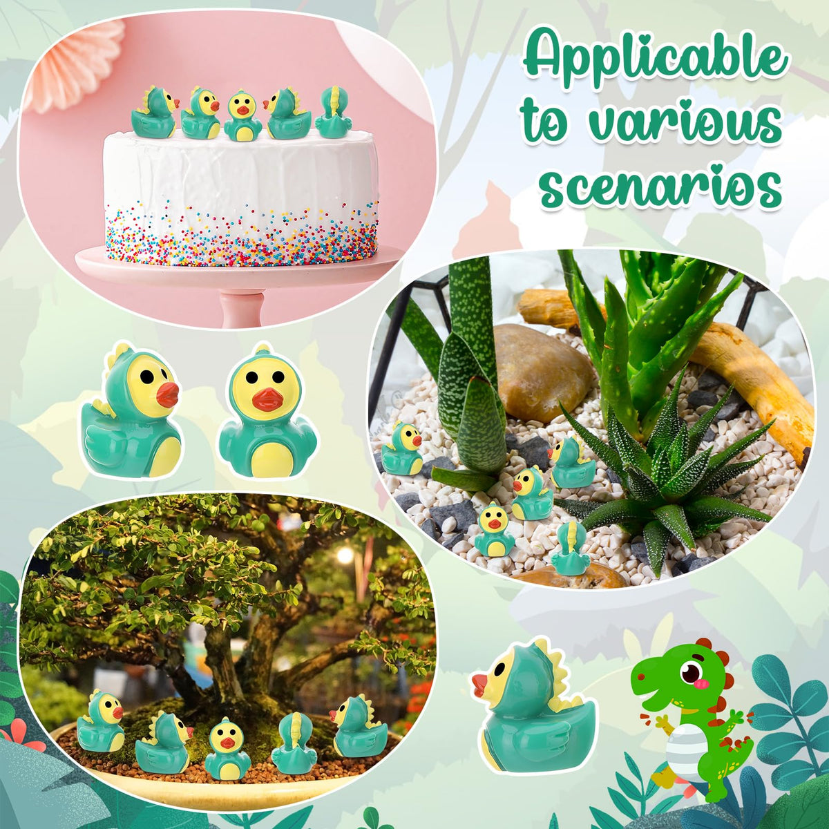 GGSTDDUP tiny dinosaur ducks for aquarium and terrarium accents