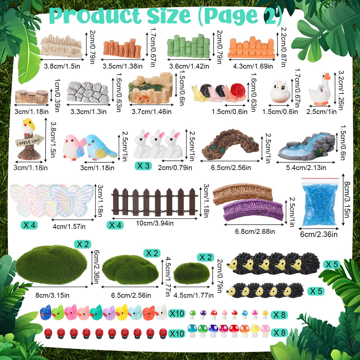 GGSTDDUP 108-piece fairy garden kit provides complete decor options