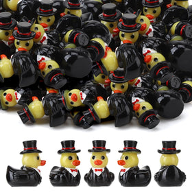 GGSTDDUP gentleman duck figure with suit and hat, ideal for cake decoration and party props.