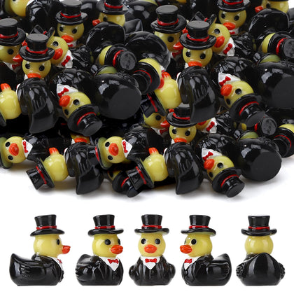 GGSTDDUP gentleman duck figure with suit and hat, ideal for cake decoration and party props.