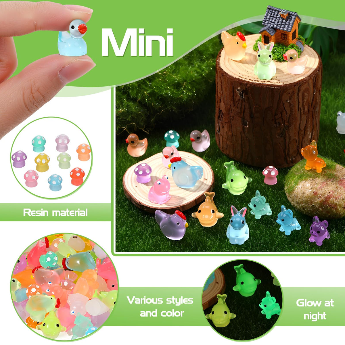 GGSTDDUP glow-in-the-dark puppy figurines for playful garden scenes.