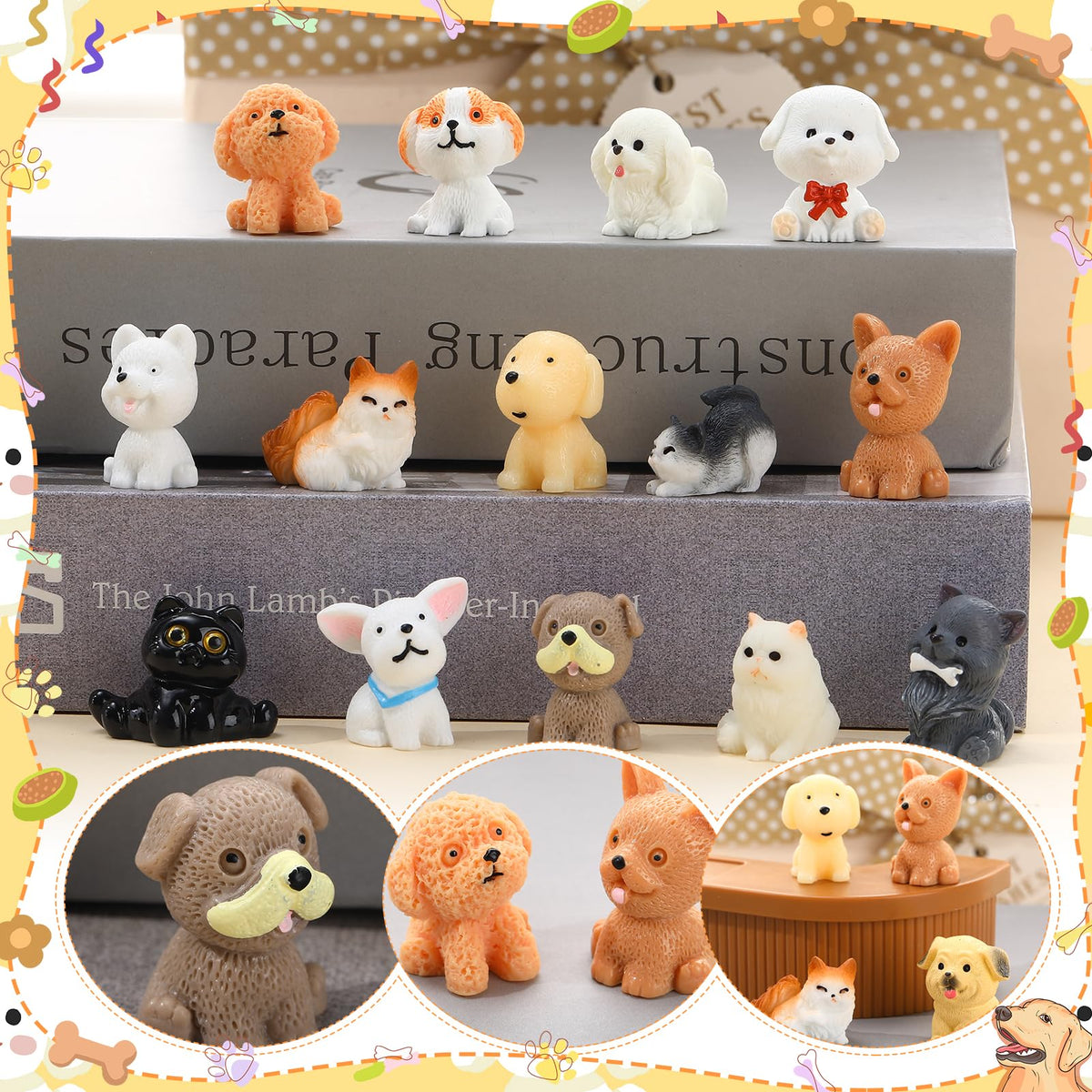 GGSTDDUP hand-painted resin figures with lifelike textures for desks.