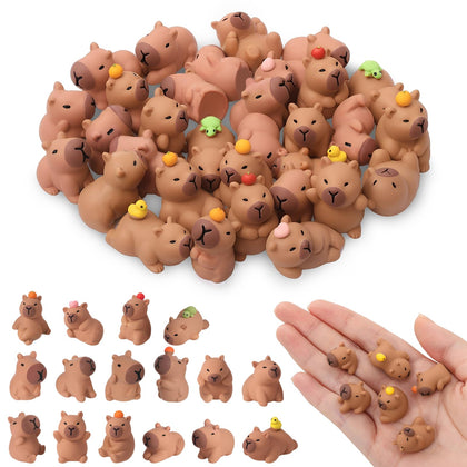 GGSTDDUP mini capybara figurines in 16 styles for creative display and DIY projects.