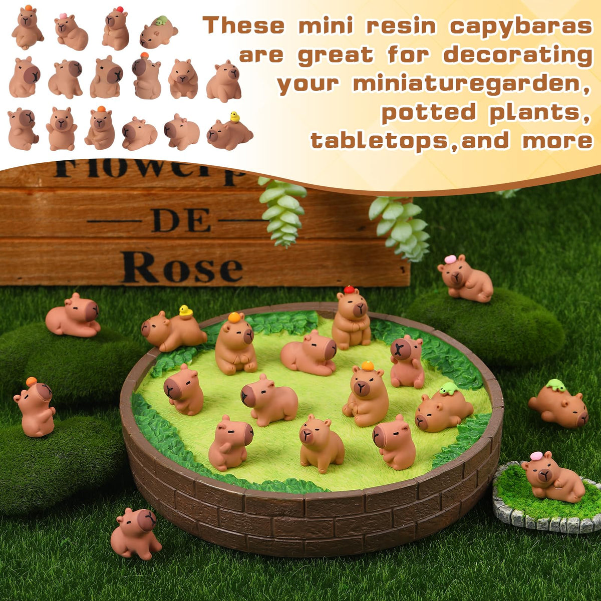 GGSTDDUP small capybaras on dashboards and shelves add whimsy and charm.