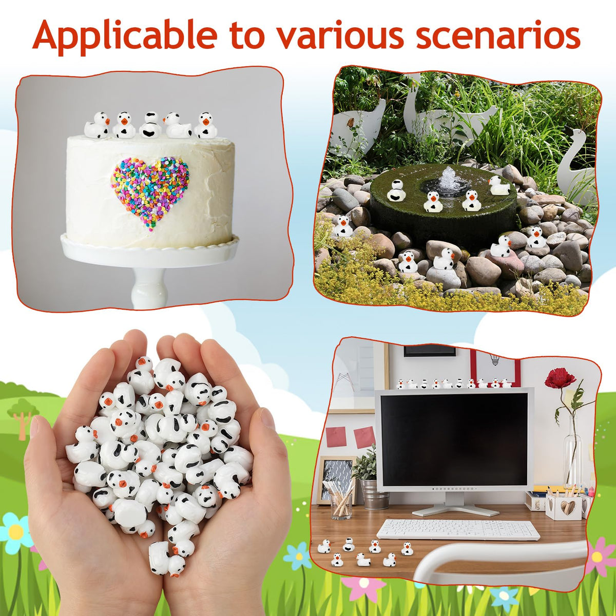 GGSTDDUP mini cow pattern duck provides durable color for long displays.