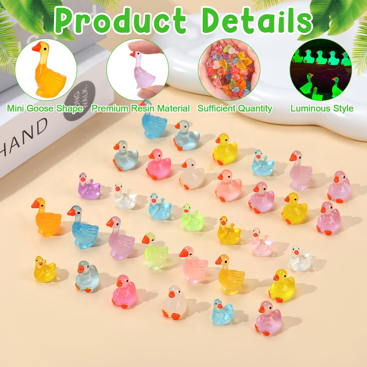 GGSTDDUP mini goose figurine style C perfect for crafts and fairy gardens.