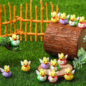 GGSTDDUP mini resin ducks in a fairy garden scene add whimsy and color