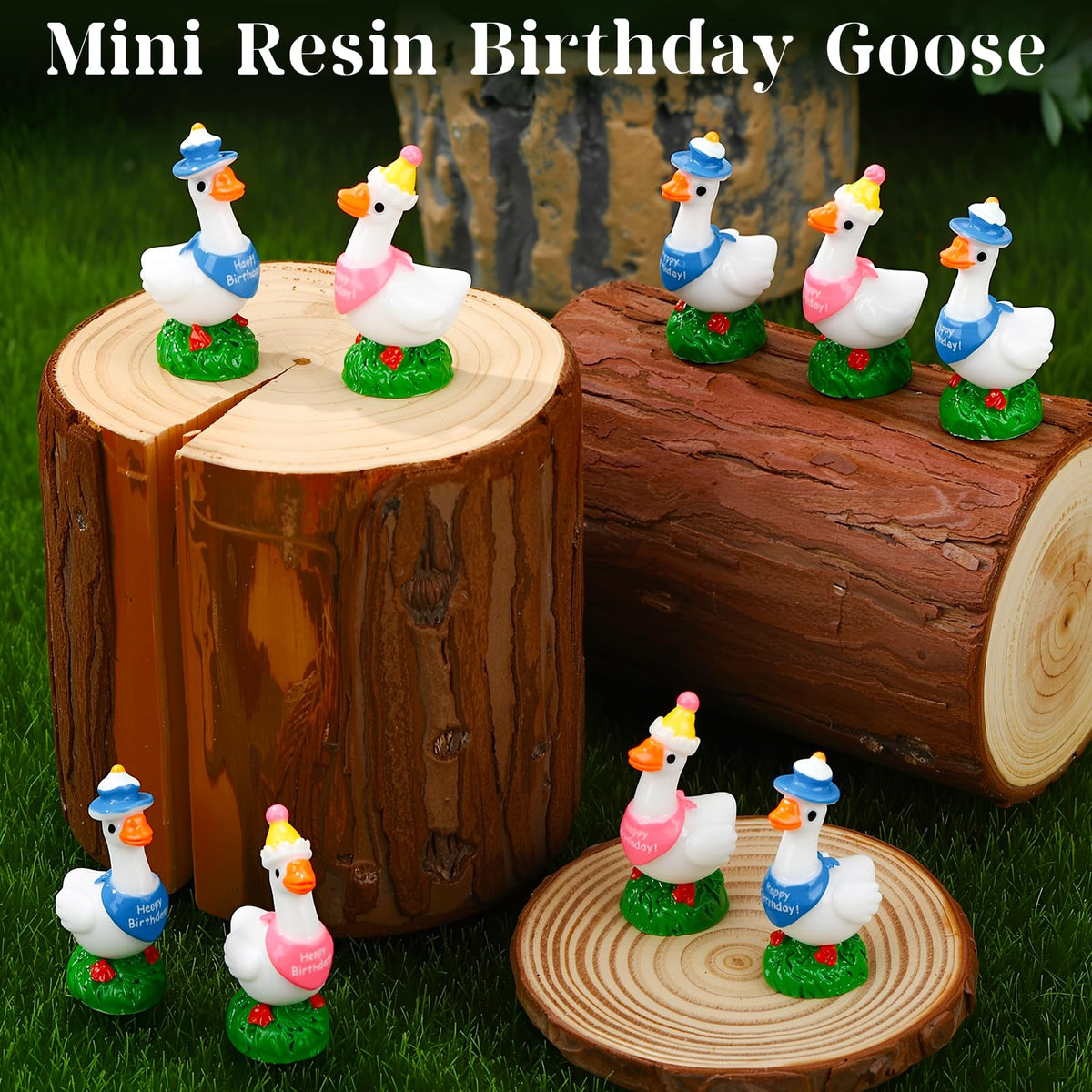 GGSTDDUP mini resin goose as desk decor in compact size