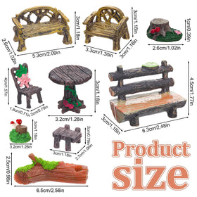 GGSTDDUP miniature chair with wood-grain texture for lifelike fairy scenes