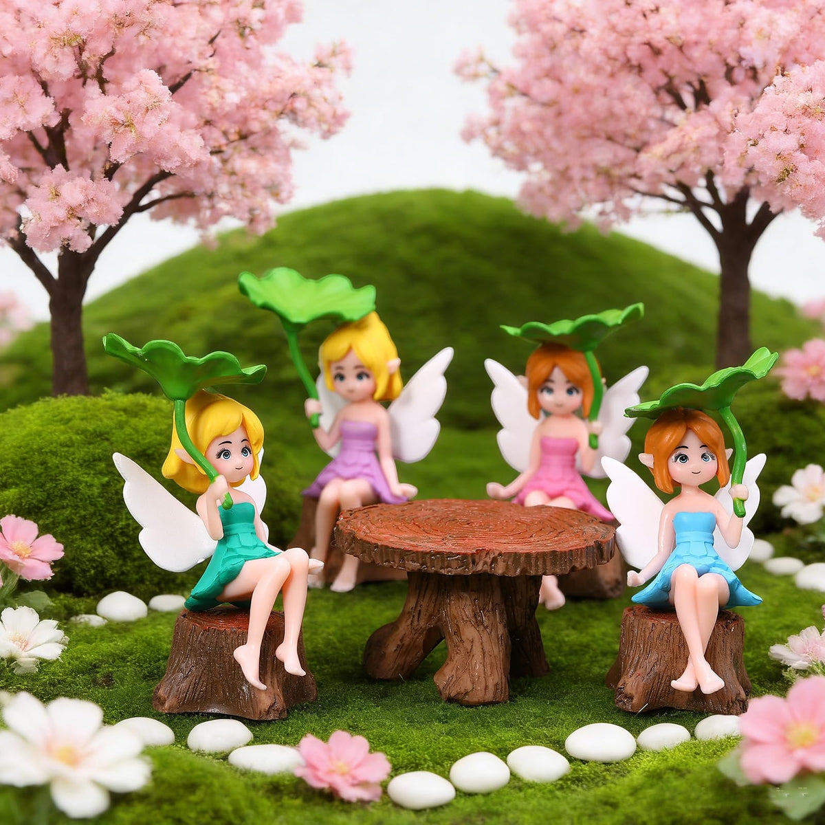 GGSTDDUP fairy figurines enhance whimsy and color for tiny garden scenes.