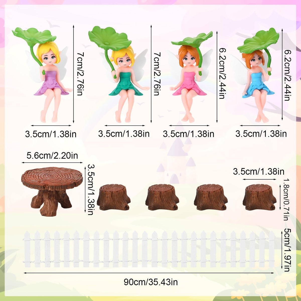 GGSTDDUP miniature table and chairs set showcases realistic resin furniture details.