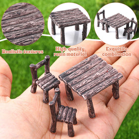 GGSTDDUP miniature table with wood-grain texture for dollhouse displays