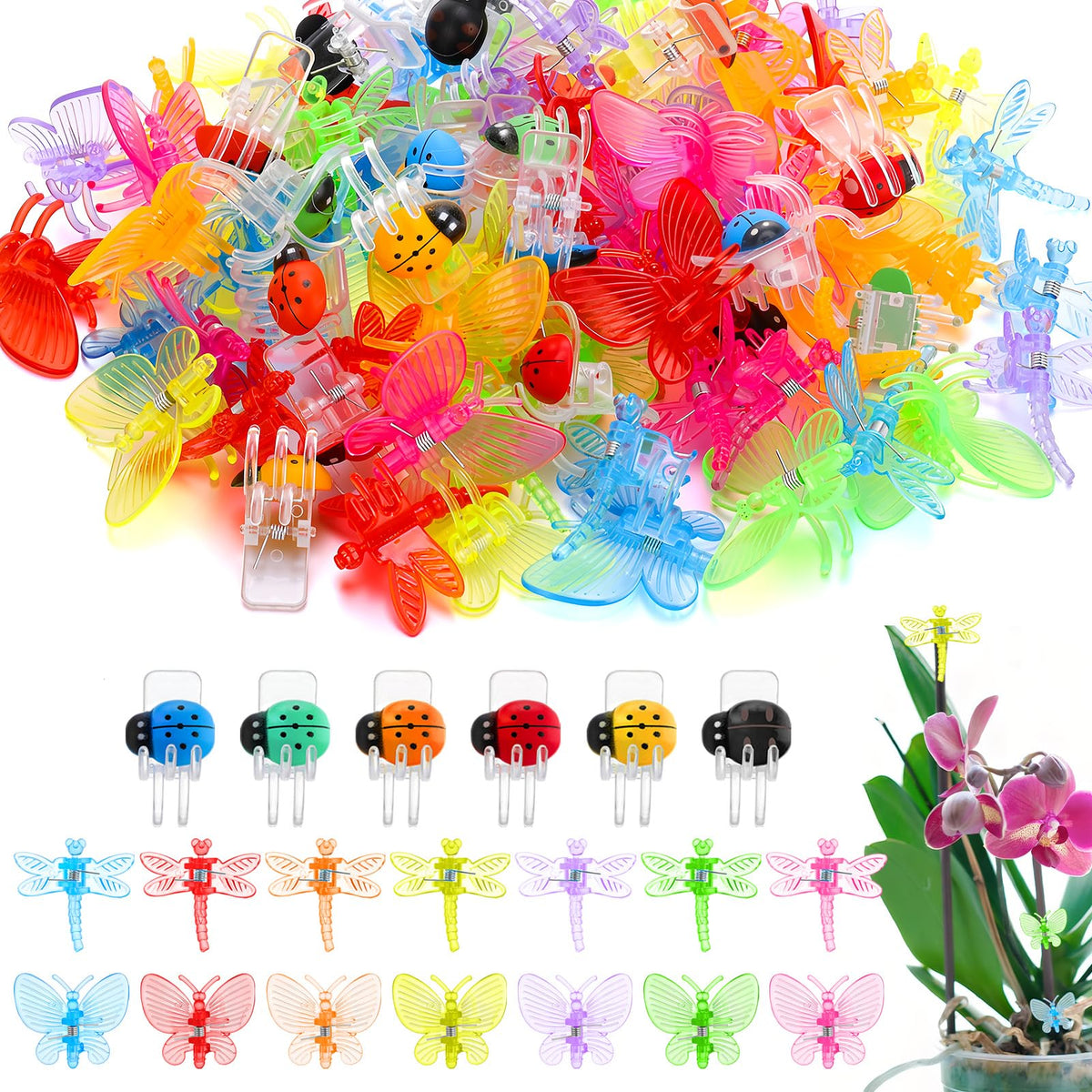 GGSTDDUP orchid clips dragonfly pack keeps garden vines neatly supported.
