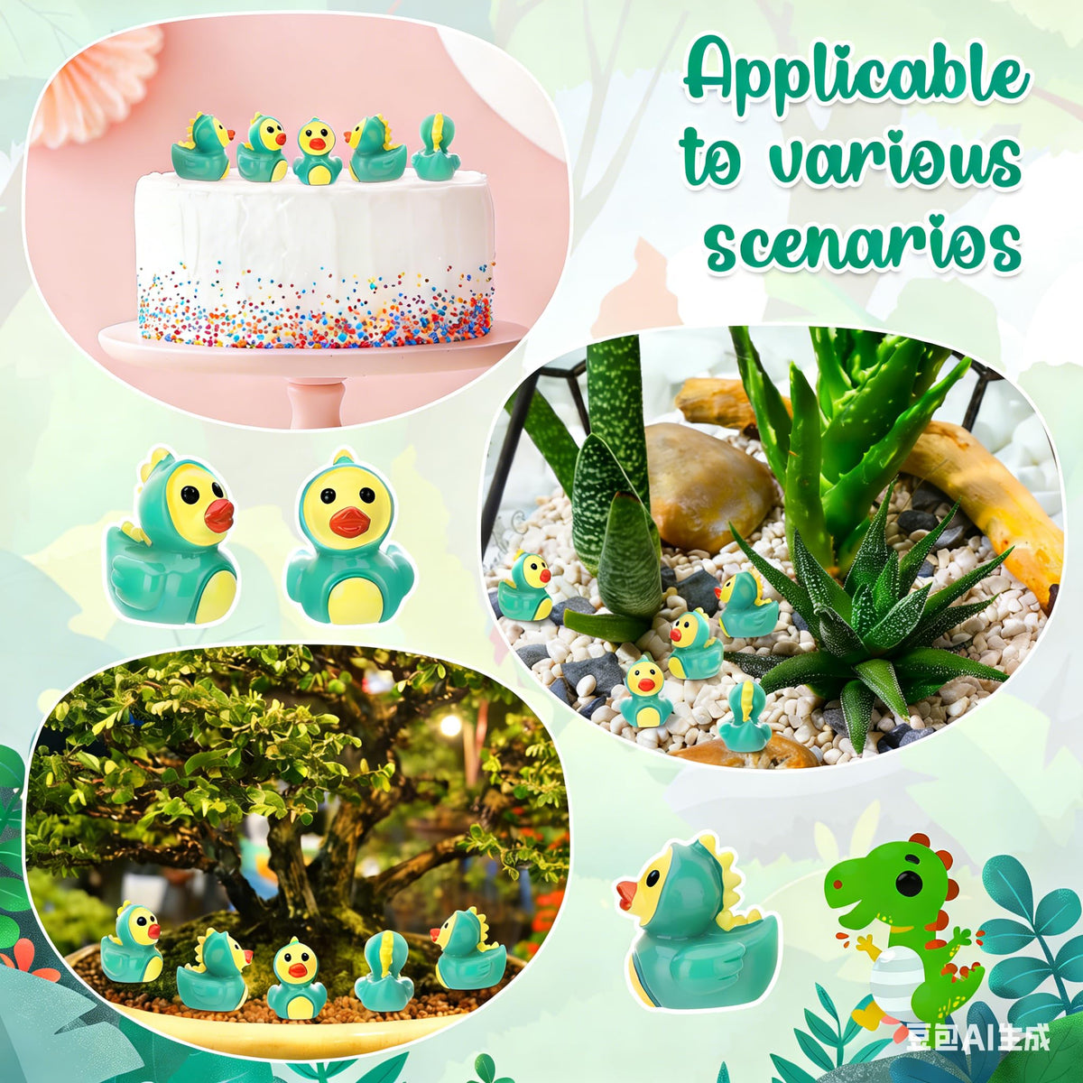 GGSTDDUP resin dinosaur ducks as photography props and display accents