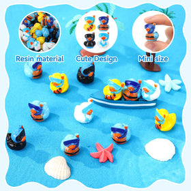 GGSTDDUP mini ducks with snorkeling themes brighten aquarium displays