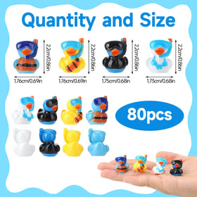 GGSTDDUP snorkeling ducks style B provide compact mini figures ideal for beach centerpieces