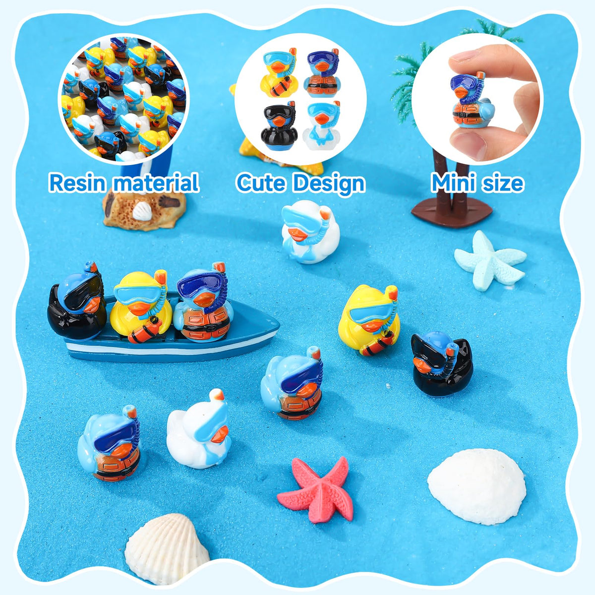 GGSTDDUP snorkeling ducks style C brighten aquariums with resin charm