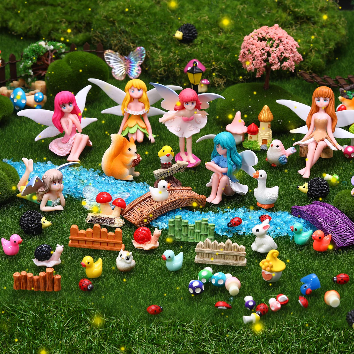 GGSTDDUP woodland animal figures enhance playful garden charm