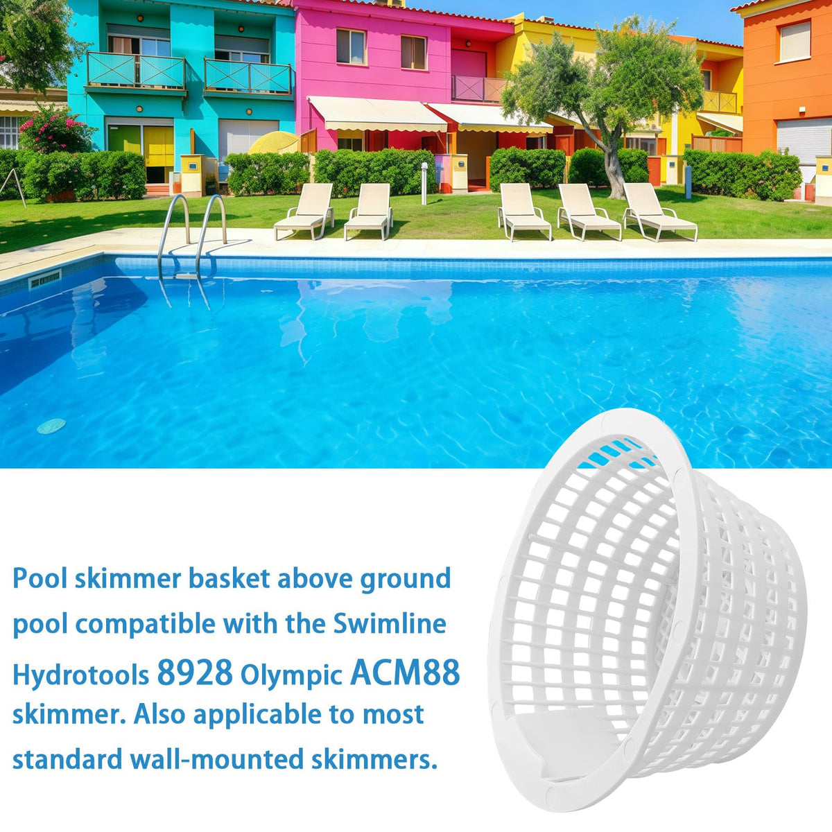 GGTE skimmer basket easy to clean, rounded corners simplify handling