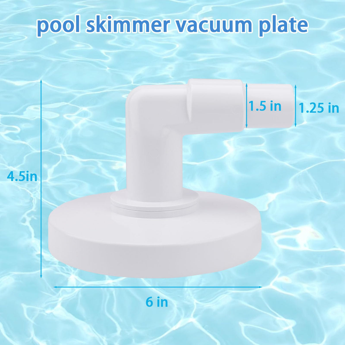 GGTE vacuum plate 90-degree elbow simplifies hose hookup for efficient pool cleaning.