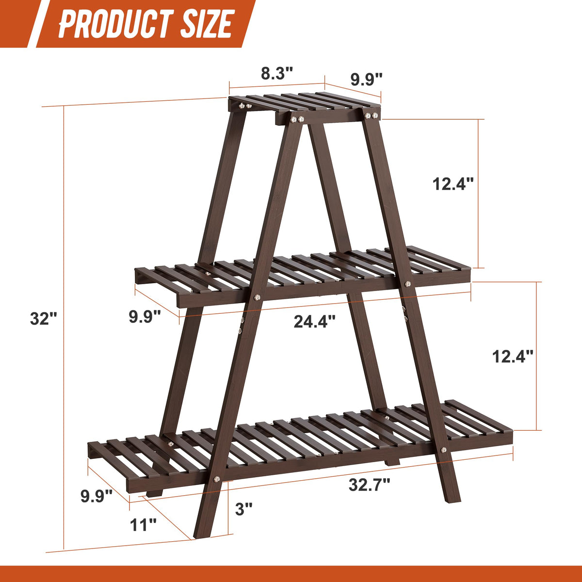 GHWIE 3-tier plant stand ideal for herbs, succulents, and flowers.