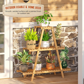 GHWIE compact-footprint plant stand fits a balcony corner or windowsill.