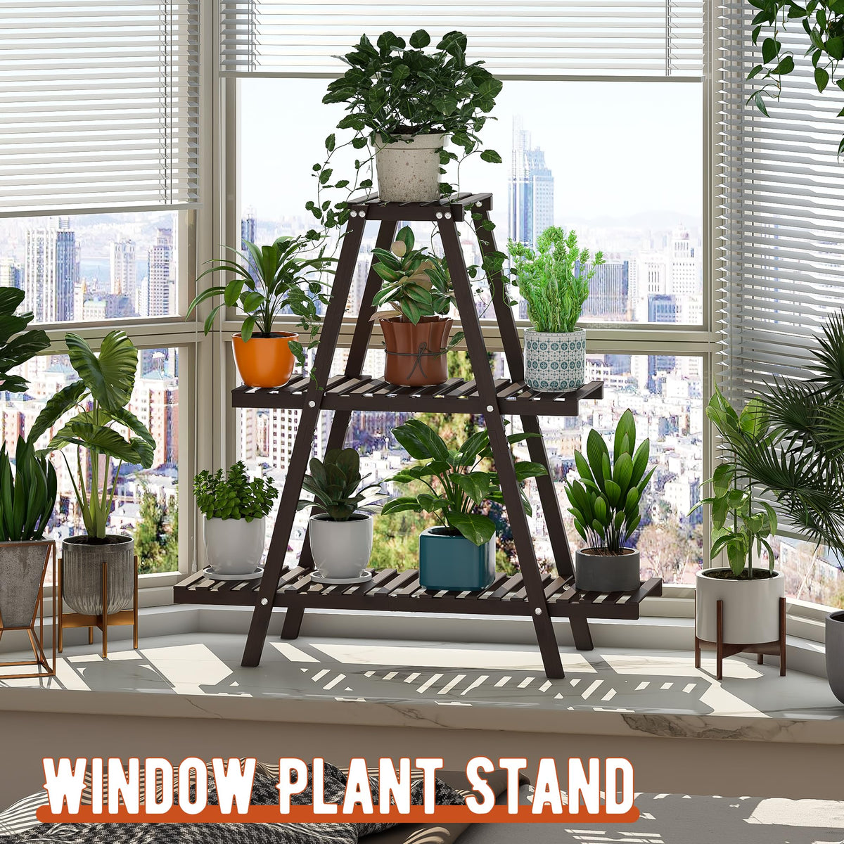 GHWIE living-room garden decor plant ladder enhancing greenery.