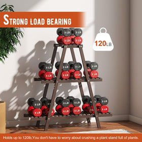 GHWIE space-saving plant stand with compact 11x32-inch footprint.