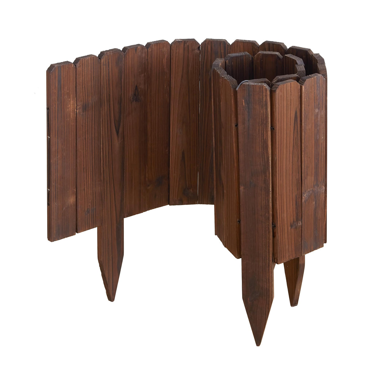 GHWIE wooden garden edging border frames a sturdy fence-edge for clean garden borders.