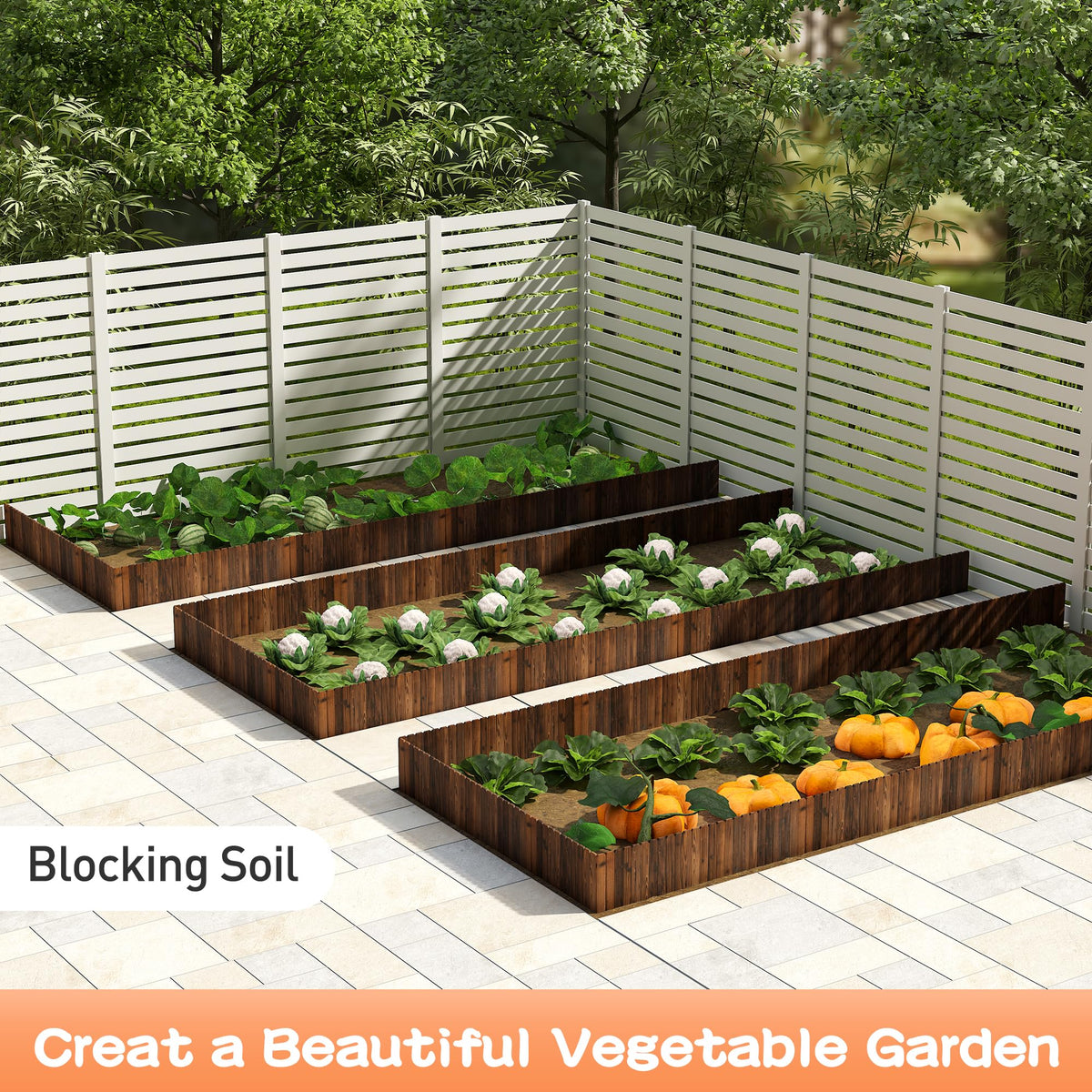 GHWIE wooden garden edging border marks lawn borders for precise yard separation.