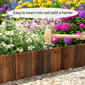 GHWIE wooden garden edging border borders a vegetable-garden area for tidy cultivation.
