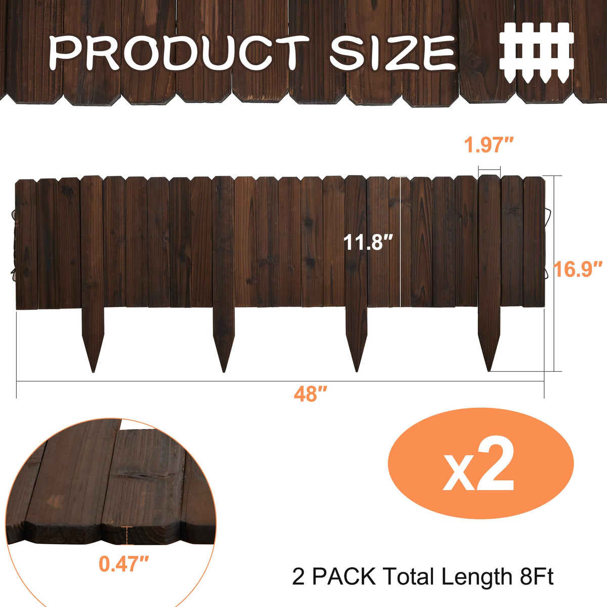 GHWIE wooden garden edging border enhances yard appearance with easy installation.