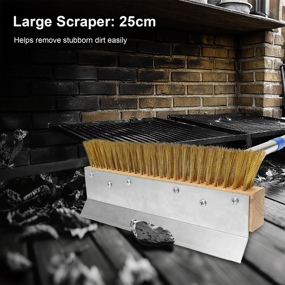 GHWMYD pizza oven brush wide 25 cm head covers large surfaces fast
