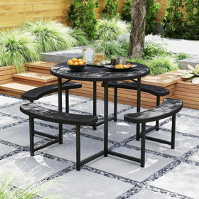 Giantex 37 inch HDPE tabletop offering durable weather resistant dining surface