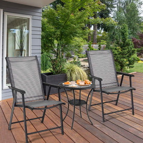 Giantex sling-armchairs arranged for beach or campsite seating.