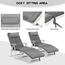 Giantex heavy-duty steel frame supports durable outdoor lounging.