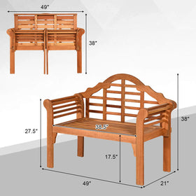 Giantex foldable garden bench stored in tight spaces.
